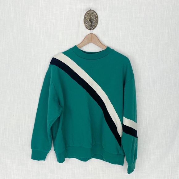 WESLEY Tops - Wesley x Bandier Wooster Green Stripe Sweatshirt L